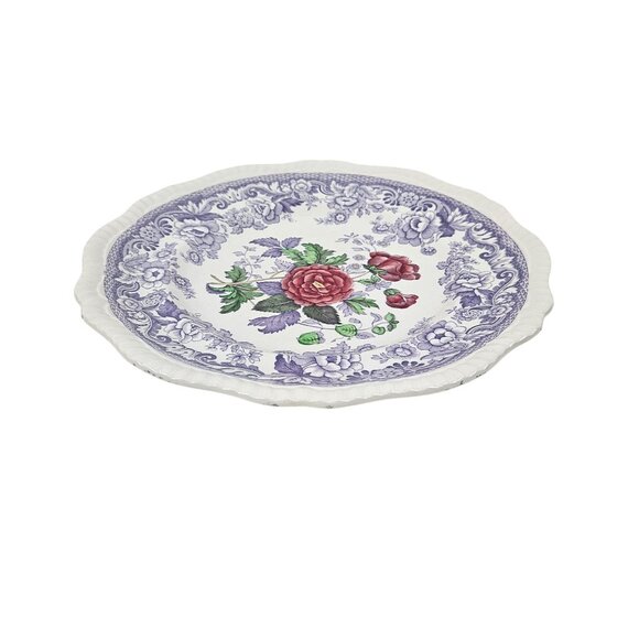 Copeland Spode Mayflower Dinner Plate Floral Lavender Border Vintage England - Picture 9 of 10